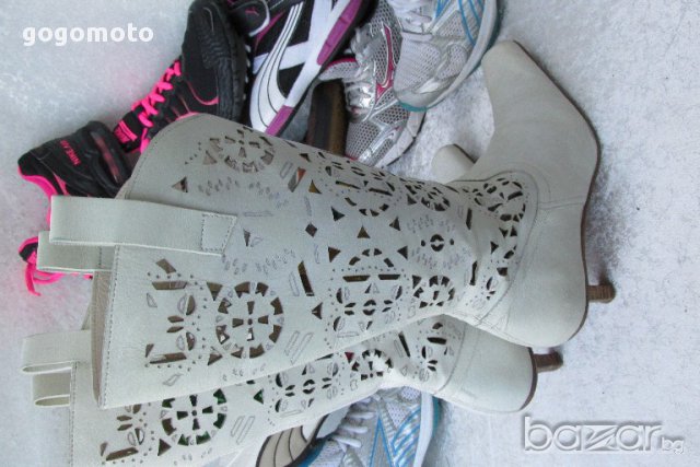 летни ботуши Laura Bellariva original White Summer Boots, N-37, естествена кожа,GOGOMOTO.BAZAR.BG®, снимка 10 - Дамски обувки на ток - 17046841