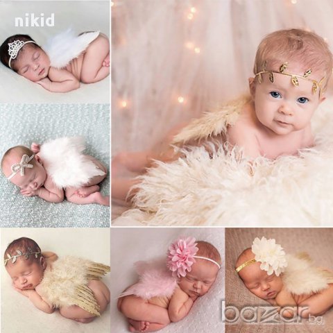 бебешки пера пухкави ангелски крила криле за бебе фотосесия фото