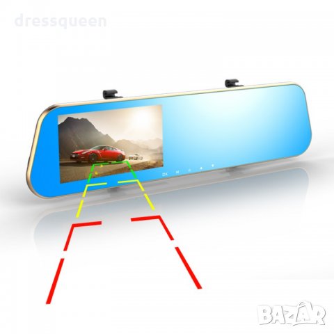 550 Комплект 1080 Full HD видеорегистратор в огледало и камера за задно виждане, снимка 6 - Аксесоари и консумативи - 23657345