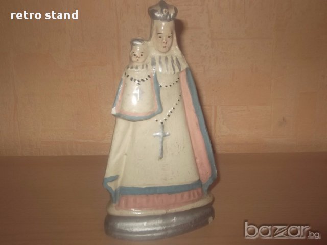 № 1840 стара гипсова статуетка   - височина 20 см, снимка 3 - Други ценни предмети - 13811659