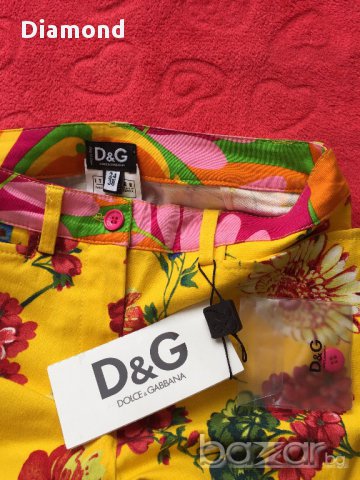 100 % D&G Dolce&Gabbana Нов оригинален флорален панталон, снимка 6 - Панталони - 17968208