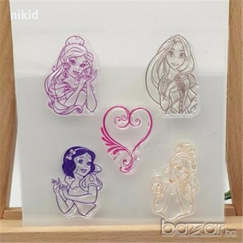 Рапунцел Снежанка Белл Пепеляшка силиконов гумен печат декор украса бисквити фондан Scrapbooking
