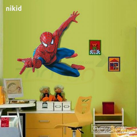стикер постер за стена летящ спайдърмен Spiderman лепенка декорация, снимка 2 - Други - 18297462