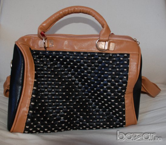 Страхотна черна чанта с кафяво супер стилна, снимка 2 - Чанти - 7163061
