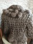 Уникална жилетка плетиво с топчета естествен косъм, снимка 2