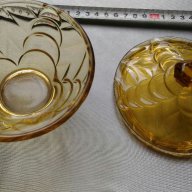 Стъклена бонбониера от Соца, снимка 3 - Сервизи - 18386752