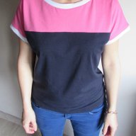 Дамска блуза в розово и тъмно синьо, снимка 4 - Корсети, бюстиета, топове - 10779284