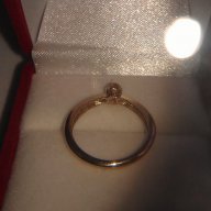 златен пръстен с диамант, снимка 4 - Пръстени - 14311367