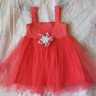 Червена рокля 2 год. , снимка 2 - Бебешки рокли - 18470094