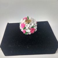 Ръчно изработени висулки букет от цветя, снимка 2 - Колиета, медальони, синджири - 22145768