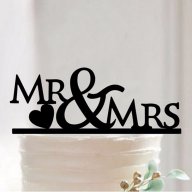 MR & MRS г-н г-жа надпис за младоженци сватба топер украса табела за торта , снимка 1 - Други - 16964883