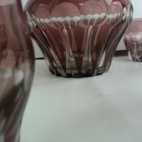 Ретро стъклени чаши с гарафа цветно стъкло , снимка 14 - Антикварни и старинни предмети - 25525942