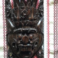 дървени маски-3 броя дърворезба, снимка 4 - Антикварни и старинни предмети - 26014195