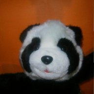Плюшена панда-33 см+подарък малка пластмасова панда, снимка 11 - Плюшени играчки - 10678870