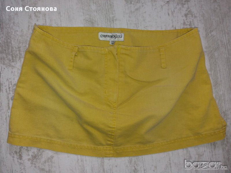 Дамска пола къса жълта размер 38 *, снимка 1