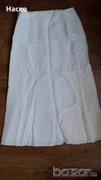 dayi , бяла памучна пола с бродерия, дантела, снимка 1