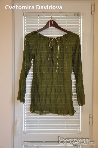 Зелена блуза с дълъг ръкав, снимка 1