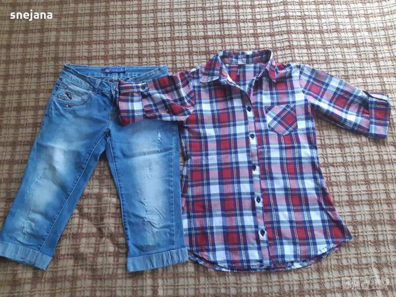 Дънки с риза, снимка 1