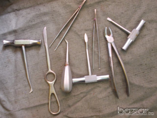 зъболекарски инструменти - 8 бр , снимка 1 - Антикварни и старинни предмети - 13833980