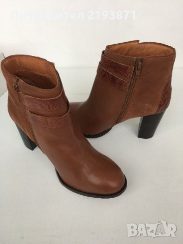 Нови естествена кожа боти цвят коняк Topshop номер 40, снимка 10 - Дамски боти - 24360085