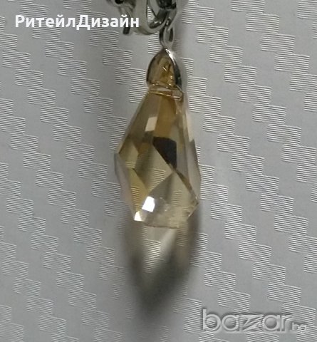 Колие SWAROVSKI - Капка Златна сянка, снимка 4 - Колиета, медальони, синджири - 20603895