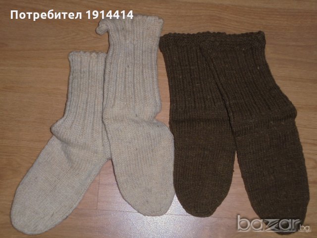 Вълнени чорапи и терлици домашно плетени от 100 % истинска вълна, снимка 2 - Спортна екипировка - 21073013