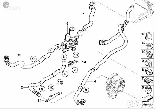 маркуч/тръба bmw 3 Е90/ 91 Е92 Е93, снимка 2 - Части - 24843347