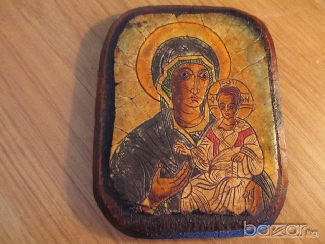 †  православна икона Дева Мария, икона Богородица с Младенеца - стара икона    , снимка 2 - Икони - 18582792