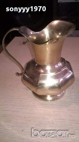 Красива кана в цвят злато-14х14х11см-внос швеицария, снимка 2 - Антикварни и старинни предмети - 17140132