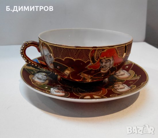 Японски порцеланови чаши с чинийки за чай, снимка 8 - Антикварни и старинни предмети - 23039664