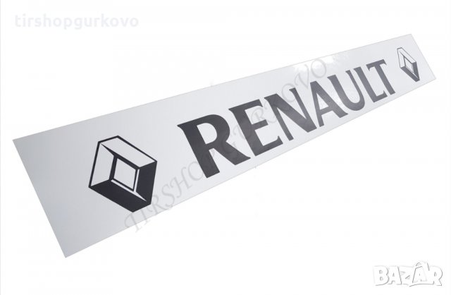 Гумен калобран/предпазител за камион/ремарке Рено/Renault бял с черен надпис