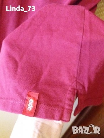 Мъж.тениска-"ESPRIT"/памук/,цвят-св.бордо+черно. Закупена от Германия., снимка 6 - Тениски - 21860287