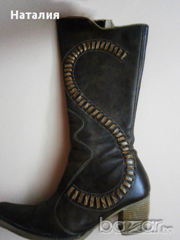  EЛЕГАНТНИ ДАМСКИ БОТУШИ ОТ ЕСТЕСТВЕНА КОЖА, снимка 2 - Дамски ботуши - 8949367