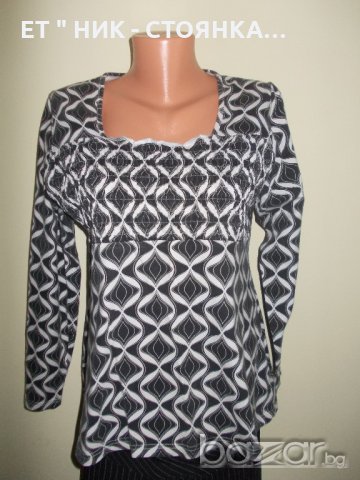 Блуза черно и бяло без вата XL р-р, снимка 1 - Блузи с дълъг ръкав и пуловери - 17391367
