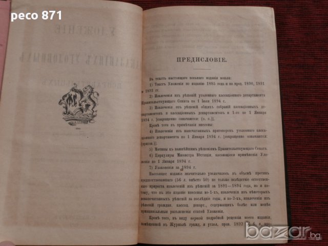 Уложение о наказаниях уголовных и исправительных  1885,Н.С.Таганцев,Санкт Петербург 1895 г., снимка 4 - Художествена литература - 15681925