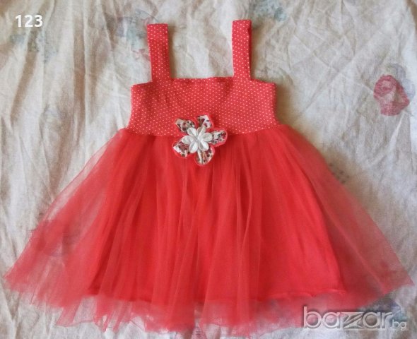 Червена рокля 2 год. , снимка 2 - Бебешки рокли - 18470094