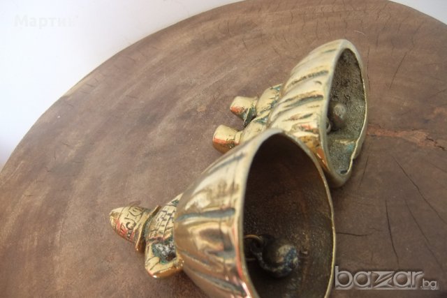  Колекционерски масивни бронзови камбанки - 2 бр.- 12см. - 9см.  (00003), снимка 3 - Антикварни и старинни предмети - 11168212