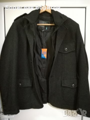 НОВО!Спортно-елегантно 100% вълна палто L- XL