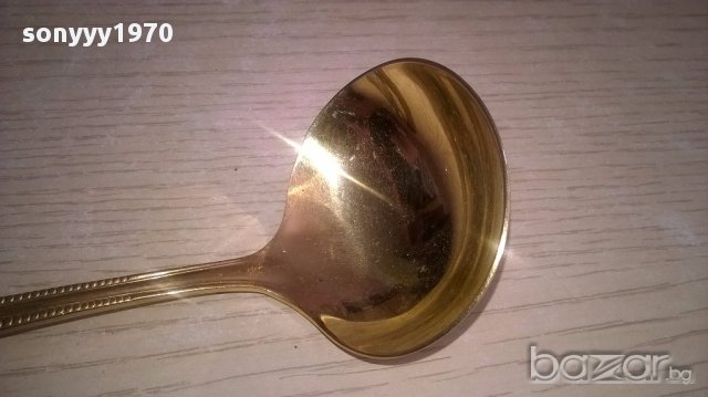 Imperial 18/10-23/24 karat hartvergoldet-черпак 17х6см-внос швеицария, снимка 5 - Антикварни и старинни предмети - 17868417