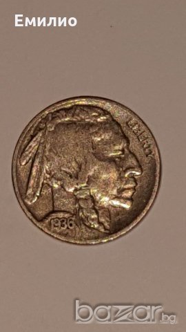 US BUFFALO NICKEL 1936-S, снимка 1 - Нумизматика и бонистика - 18657130