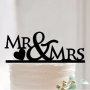 MR & MRS г-н г-жа надпис за младоженци сватба топер украса табела за торта 