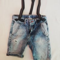 Къси дънкови панталонки Zara за момче 6г., тиранти , снимка 3 - Детски къси панталони - 26037023
