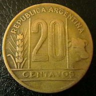 20 центаво 1947, Аржентина, снимка 1 - Нумизматика и бонистика - 15763369