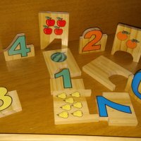 Големи дървени числа с плодове пъзел в кутия за най малките, снимка 6 - Образователни игри - 25012778