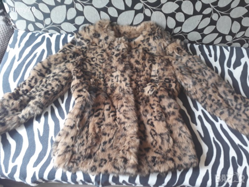 Леко палто естествен косъм леопардов принт, снимка 1