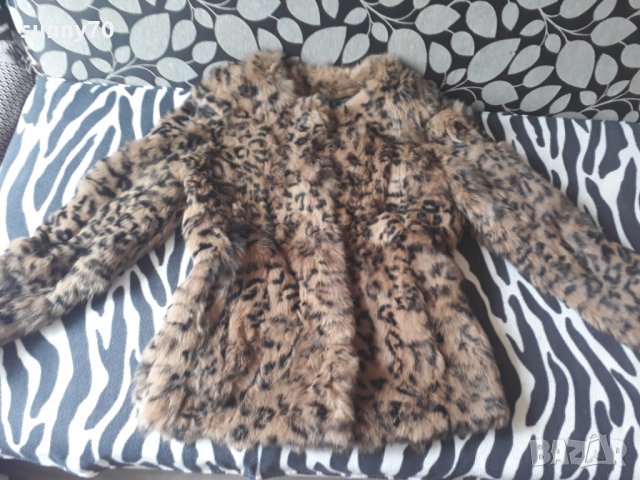 Леко палто естествен косъм леопардов принт, снимка 1