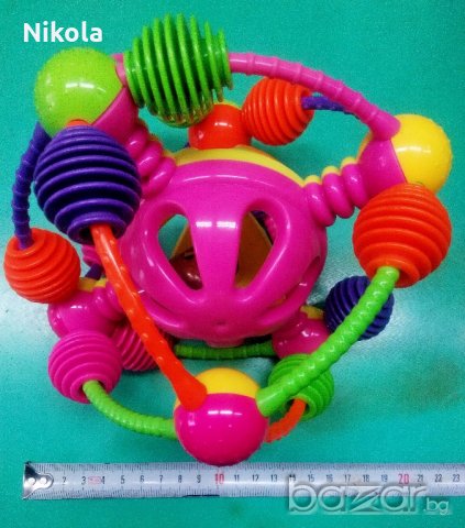 Голяма бебешка дрънкалка - топка с диаметър 20см, снимка 4 - Рисуване и оцветяване - 20042597
