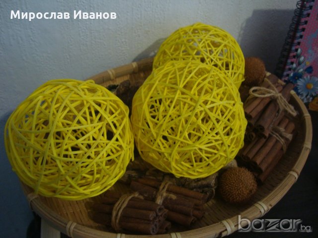 Жълти топки за декорация, снимка 1