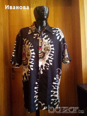 Унисекс черна риза с тигър ХХЛ, снимка 1