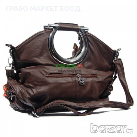 Елегантна дамска чанта - изкуствена кожа с пискюли, снимка 2 - Чанти - 15815045